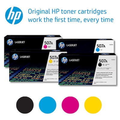 HP 507A Black/Cyan/Magenta/Yellow Original LaserJet Toner, Multi-pack (4 Pack)