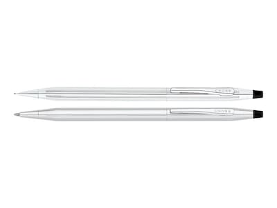 Cross Classic Century Medium Nib Ballpoint Pen and Pencil Set, Lustrous Chrome