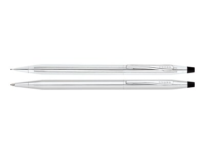 Cross Classic Century Medium Nib Ballpoint Pen and Pencil Set, Lustrous Chrome