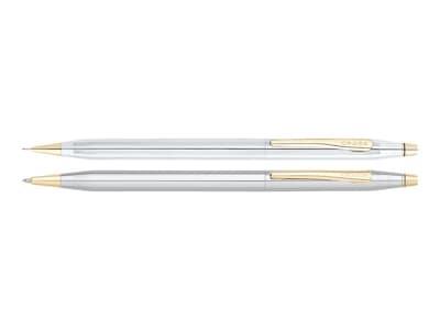Cross Classic Century Medium Nib Ballpoint Pen and Pencil Set, Medalist Chrome