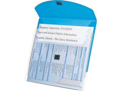 Oxford 4-Pocket Envelope Folder, Blue/Translucent (OXF 35103)