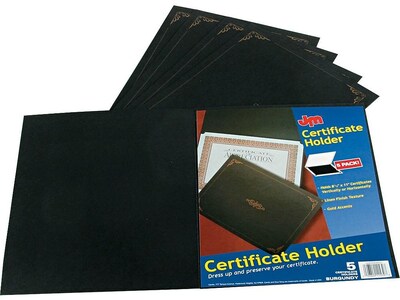 Oxford 11.25W x 8.75L Certificate Holders, Black, 5/Pack (OXF 29900055BGD)