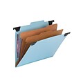Smead FasTab Heavy Duty Hanging File Folder, 2/5 Cut Tab, Letter Size, Blue (65115)