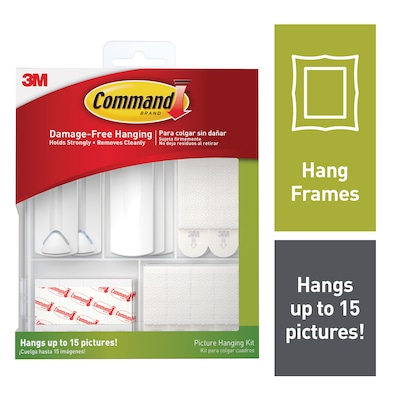 Command™ Picture Hanging Assortment Kit (50 piece), White/Clear, Assorted (17213-ES)