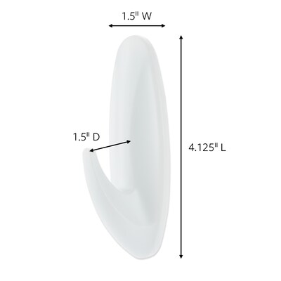 Command Large Designer Hooks, White, 16 Hooks (17083-S16NA)