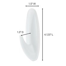 Command™ Large Designer Hooks, White, 16 Hooks (17083-S16NA)