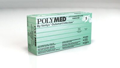 SemperMed Polymed Powder Free White Latex Gloves, Small, 1000/Carton (102798CS)