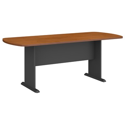 Bush Business Furniture 79W x 34D Racetrack Oval Conference Table, Natural Cherry/Graphite Gray , Installed (TR57484AFA)