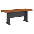 Bush Business Furniture 79W x 34D Racetrack Oval Conference Table, Natural Cherry/Graphite Gray , Installed (TR57484AFA)