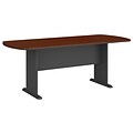 Bush Business Furniture 79W x 34D Racetrack Oval Conference Table, Mahogany/Graphite Gray , Installed (TR36784AFA)