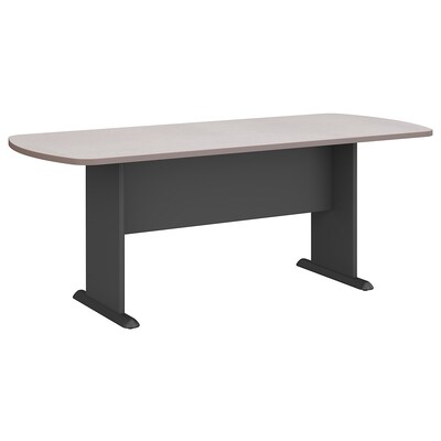Bush Business Furniture 79W x 34D Racetrack Oval Conference Table, Pewter/White Spectrum (TR14584A)