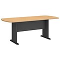 Bush Business Furniture 79W x 34D Racetrack Oval Conference Table, Beech/Graphite Gray , Installed (TR14384AFA)