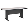 Bush Business Furniture 79W x 34D Racetrack Oval Conference Table, Slate/Graphite Gray , Installed (TR84284AFA)