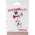 CottageCutz Die-Candy Cane Snowman W/Deer, 2X3.3