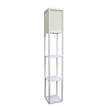 Simple Designs Incandescent Etagere Floor Lamp, White (LF1014-WHT)