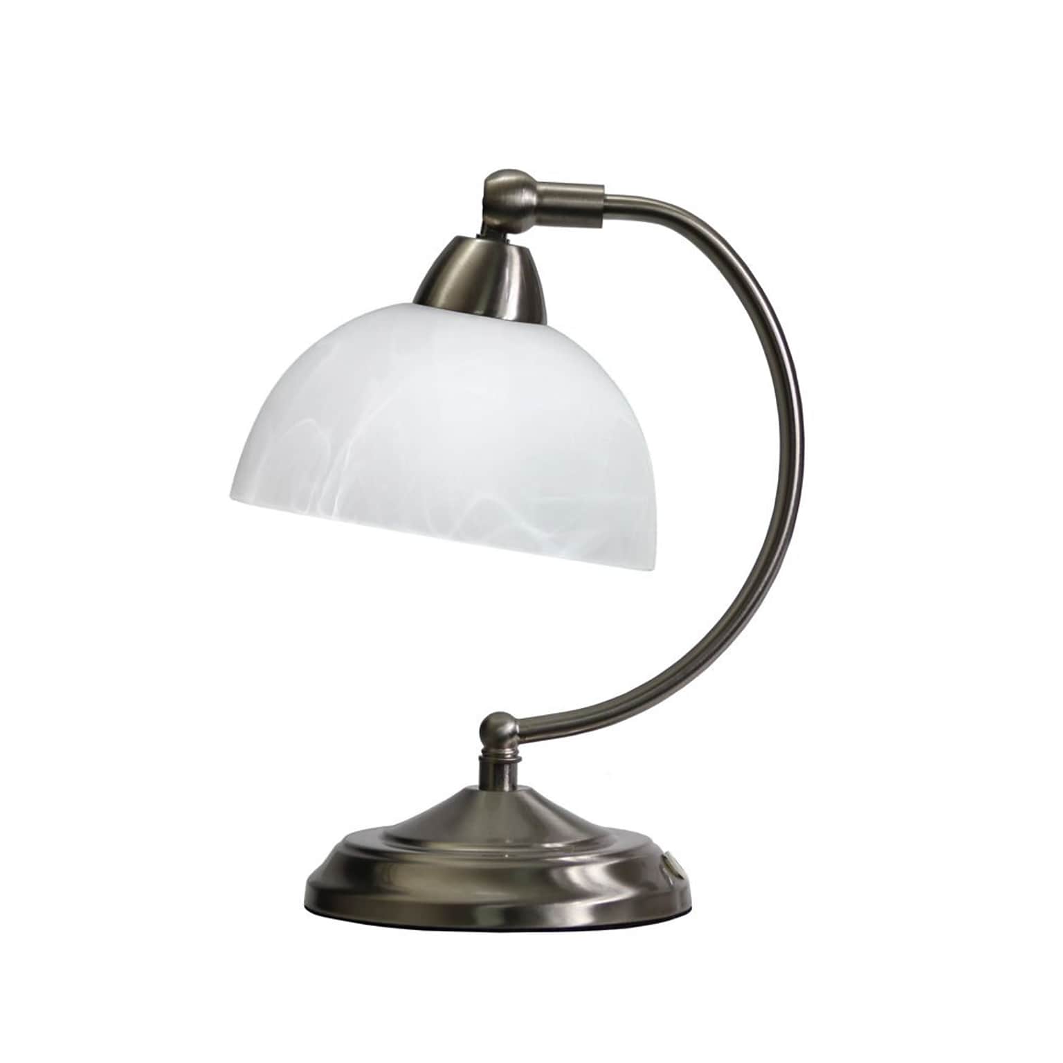 Simple Designs Incandescent Bankers Desk Lamp, Brushed Nickel (LT2029-BSN)