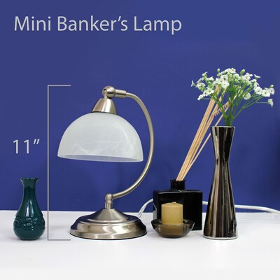 Simple Designs Incandescent Bankers Desk Lamp, Brushed Nickel (LT2029-BSN)