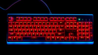 Velocilinx Boudica Wired Mechanical Gaming Keyboard, Silver/White (VXGM-KB104P-OBL-WH)