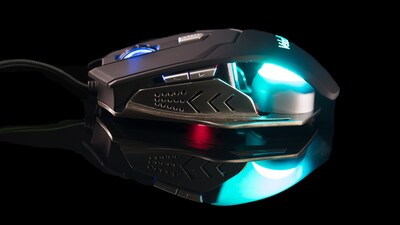 Velocilinx Brennus VXGM-MS5B-10K-BK Optical Gaming Mouse, Silver and Black