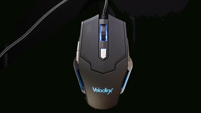 Velocilinx Brennus VXGM-MS5B-10K-BK Optical Gaming Mouse, Silver and Black