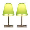 Simple Designs Incandescent Mini Table Lamp Set, Green (LT2013-GRN-2PK)