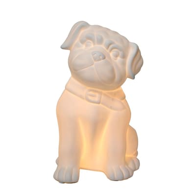 Simple Designs Incandescent Porcelain Table Lamp, Puppy Dog (LT3212-WHT)