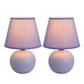 Simple Designs Incandescent Mini Table Lamp Set, Purple (LT2008-PRP-2PK)
