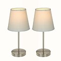 Simple Designs Incandescent Mini Table Lamp Set, White (LT2013-WHT-2PK)
