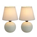 Simple Designs Incandescent Mini Table Lamp Set, Off-White (LT2008-OFF-2PK)