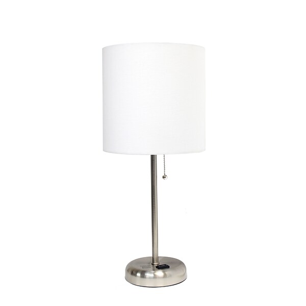 LimeLights Charging Table Lamp, White (LT2024-WHT)