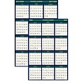 2020 House of Doolittle 24 x 37 Academic Laminated Wipe Off Wall Calendar, Four Seasons Reversible, Green (HOD391)