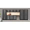 NewAge Products Pro 3.0 Series, 12-Piece Garage Cabinet Corner Set, Bamboo Worktop, Gray (50084)