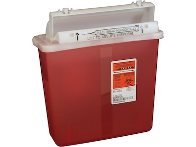 Covidien SharpStar 1.25 Gal. Sharps Containers, Transparent Red, 5/Box (K5SS1007SA)