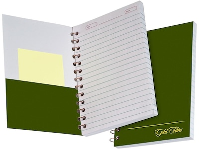 Ampad Gold Fibre Subject Notebooks, 5" x 7", College Ruled, 100 Sheets, Green (20-801R)