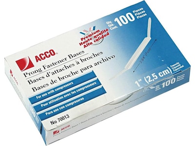 ACCO 2.75W Prong Fasteners, Silver, 100/Box (70013)