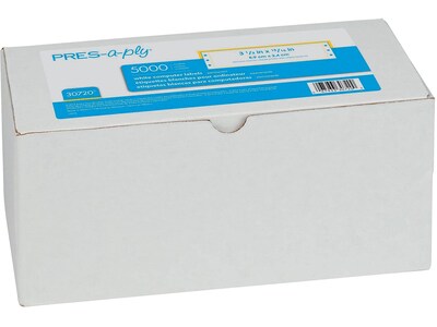 Pres-a-ply Dot Matrix Address Labels, 15/16 x 3 1/2, White, 1/Sheet, 5000 Sheets/Box (30720)