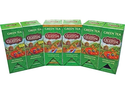 Celestial Seasonings Assorted Green Tea Bags, 150/Carton (CES49013)