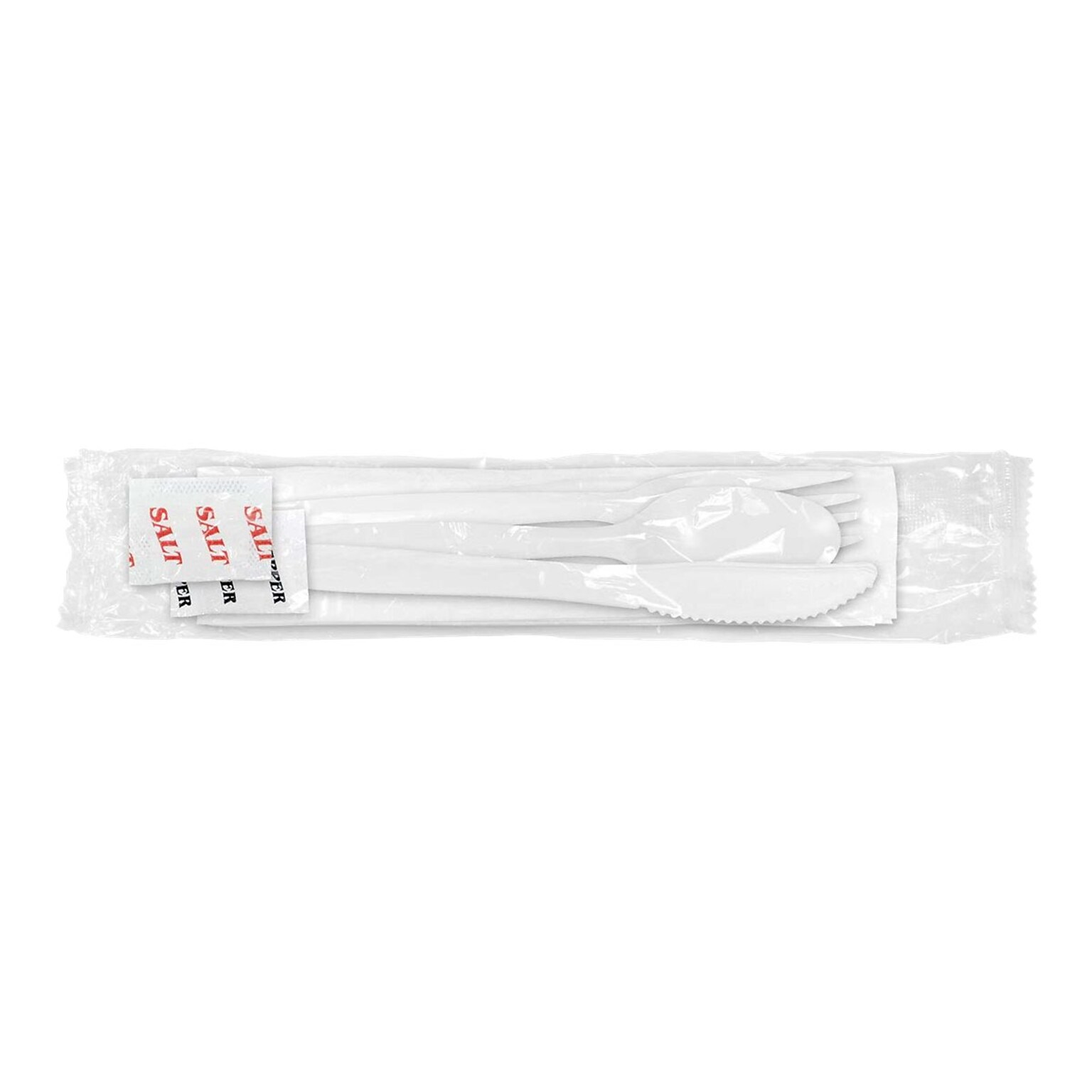 Berkley Square Individually Wrapped Plastic Assorted Cutlery Set, Medium-Weight, White, 250/Pack (1171241)