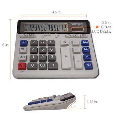 Victor Technology 2140 12-Digit Desktop Calculator, Off White