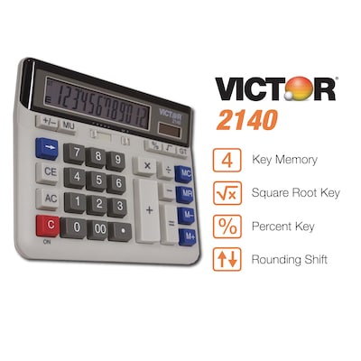 Victor Technology 2140 12-Digit Desktop Calculator, Off White