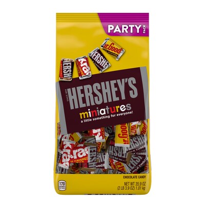 Hershey's Miniatures Party Bag Chocolate, Assorted, 35.9 oz. (HEC21458)
