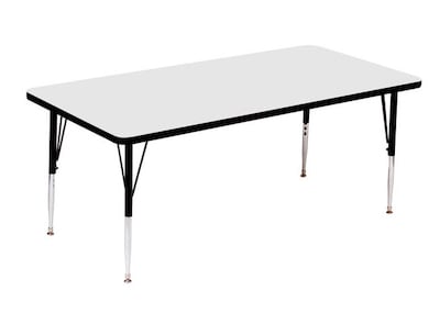 Correll® 24D x 48L Rectangular Heavy Duty Activity Table; White High Pressure Laminate Top