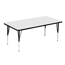 Correll® 24D x 48L Rectangular Heavy Duty Activity Table; White High Pressure Laminate Top