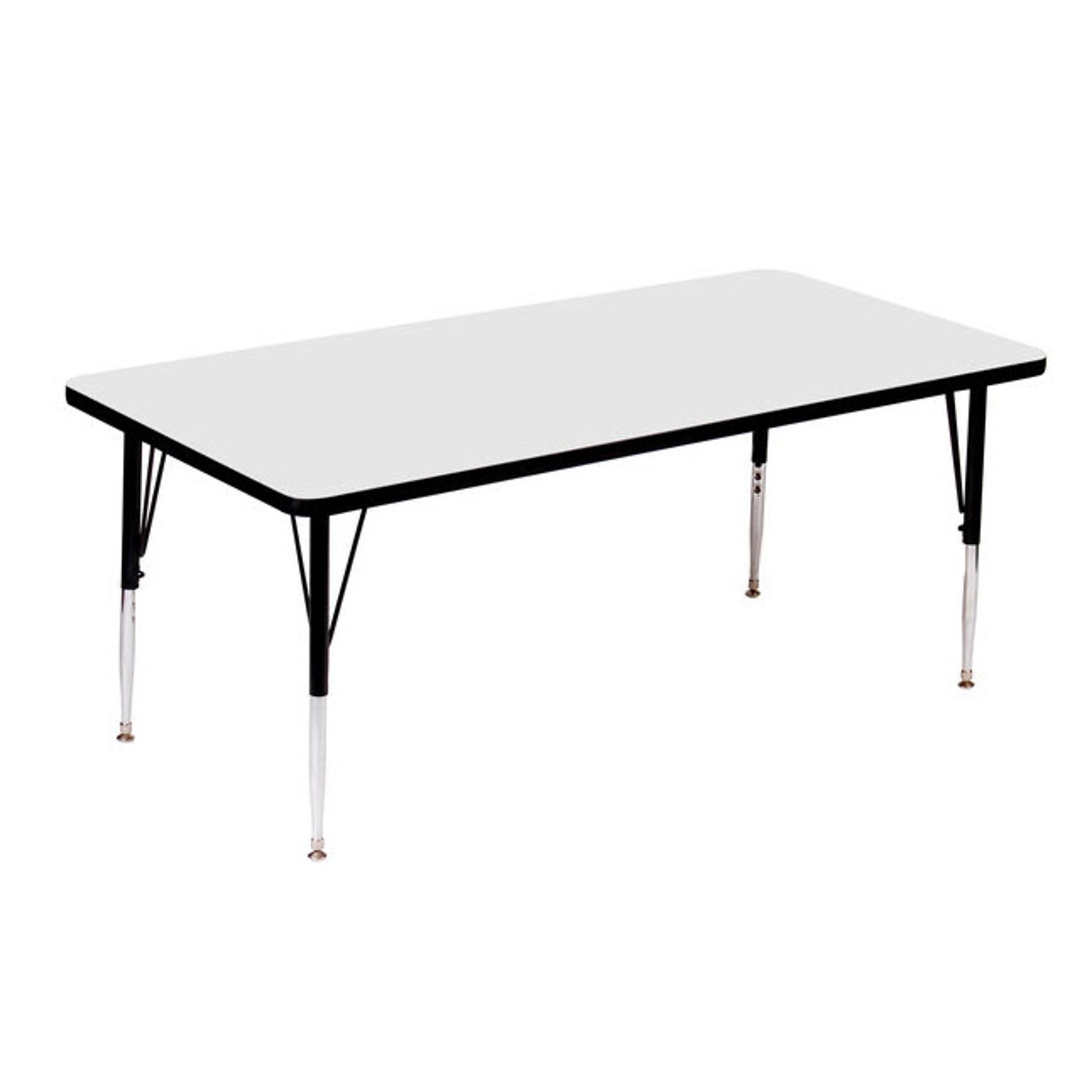 Correll® 24D x 48L Rectangular Heavy Duty Activity Table; White High Pressure Laminate Top