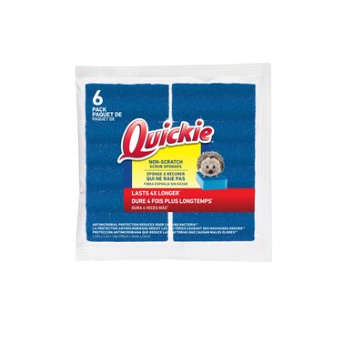Quickie Non-Scratch Blue Sponge, 6/Pack (2052219)