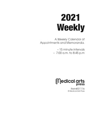 2021 Medical Arts Press Weekly Appointment Black Cover