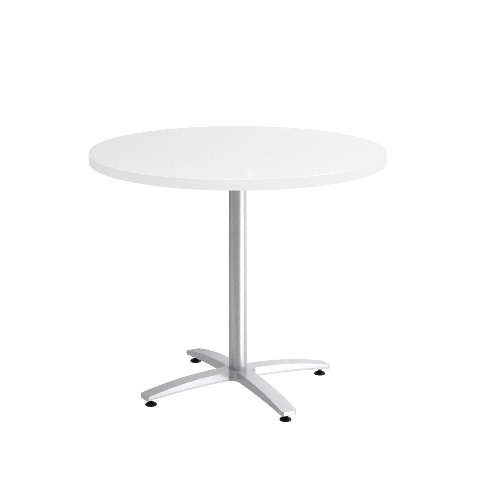 Union & Scale™  36 Round White Seated Height Table Silver Base