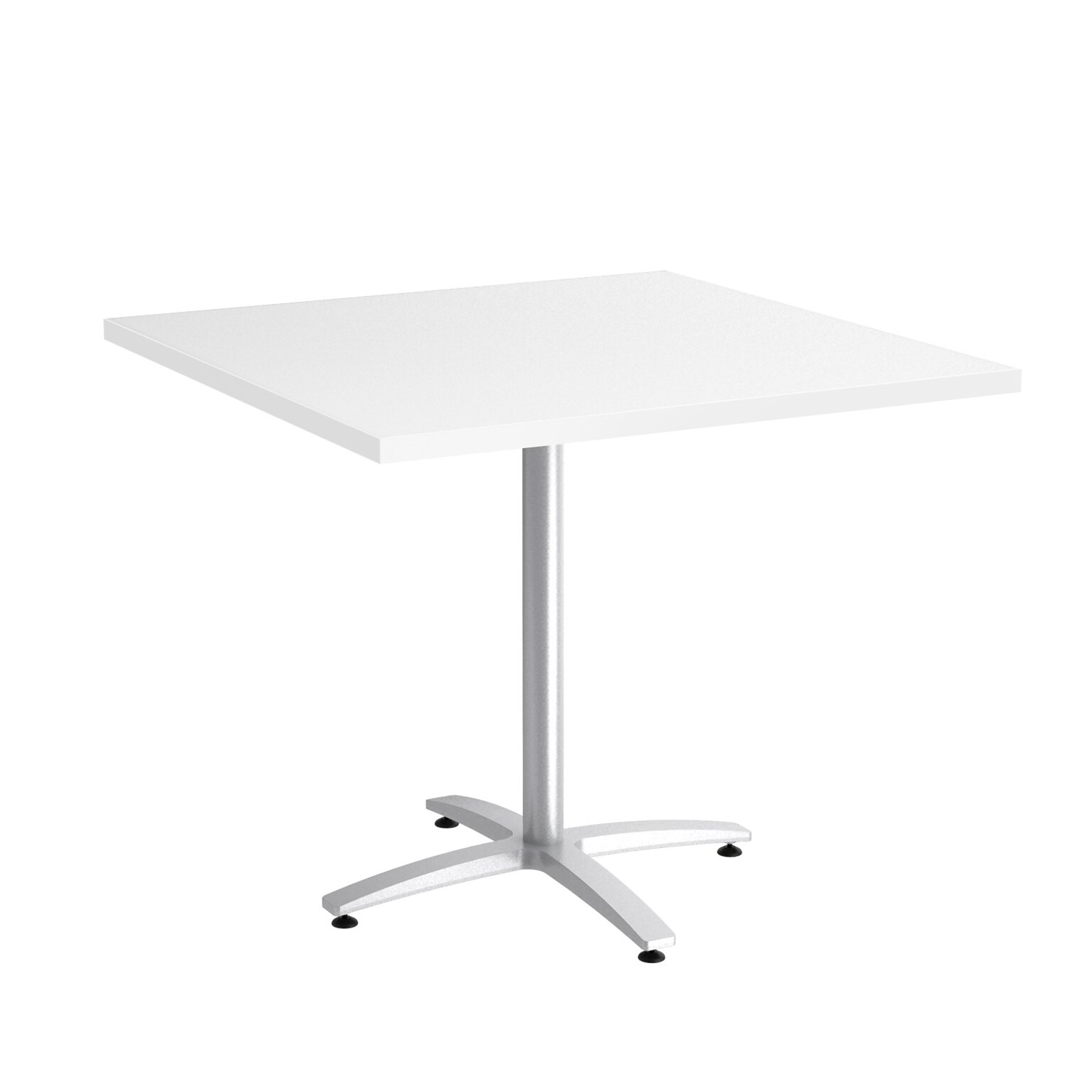 Union & Scale™  36 Square White Seated Height Table Silver Base