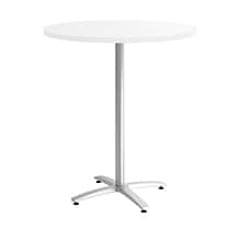 Union & Scale™ Workplace2.0™ 36 Round White Bistro Height Table Silver Base