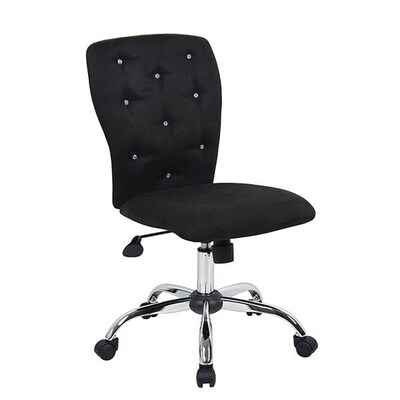 Boss Black Microfiber Tiffany Chair (B220-BK)
